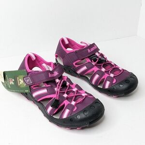 Kamik Crab Sport Sandals, Black/Pink, Big Kids 4